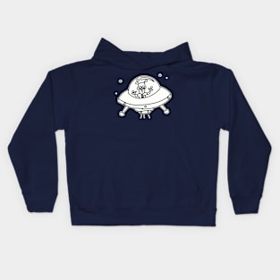 an extraterrestrial craft with its passengers Kids Hoodie